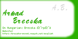 arpad brecska business card